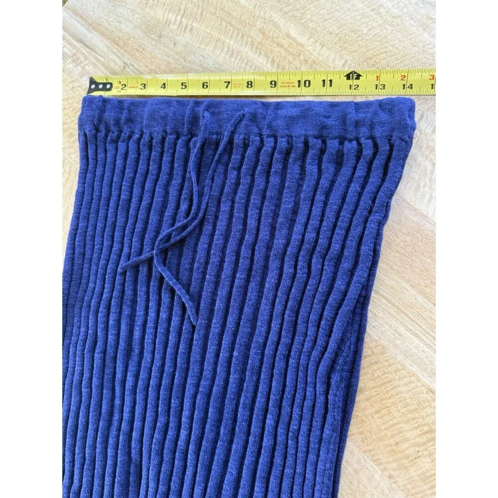 FREE PEOPLE Beach Navy Blue Ribbed Knit Women Sz S Skirt Midi Coastal NWOT